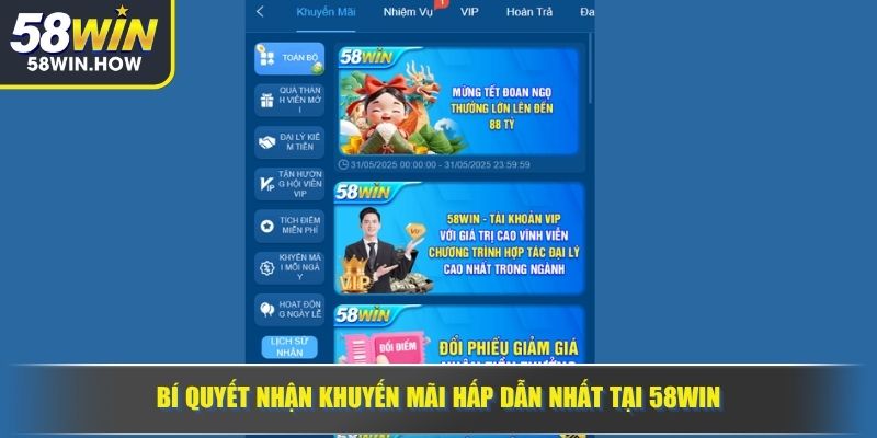 Bí quyết nhận khuyến mãi hấp dẫn nhất tại 58WIN