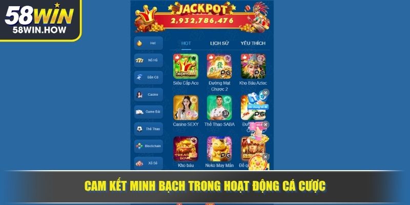 Cam kết minh bạch trong hoạt động cá cược