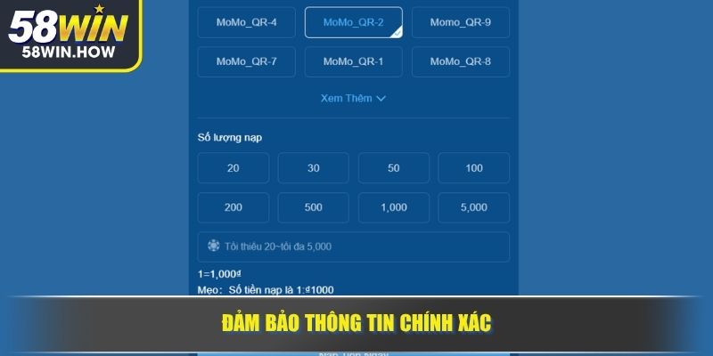 Đảm bảo thông tin chính xác
