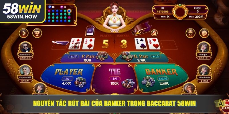 Nguyên tắc rút bài của Banker trong Baccarat 58WIN
